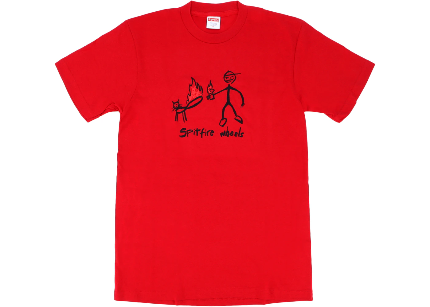 Season moron Geology Supreme Spitfire Cat T-Shirt Red - SS18 Men's - US