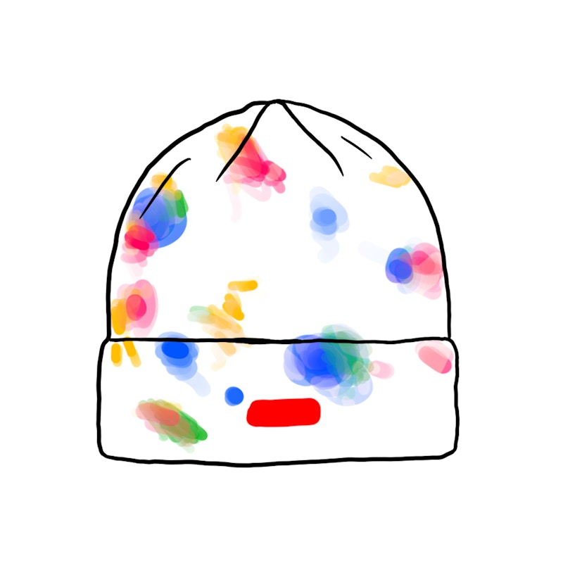 Supreme Splatter Dyed Beanie White