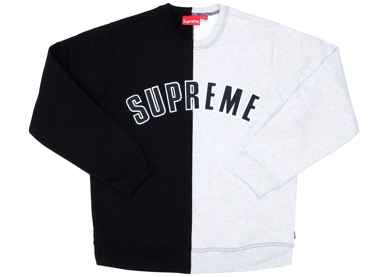 Supreme Split Crewneck Sweatshirt Black Men's - FW18 - GB