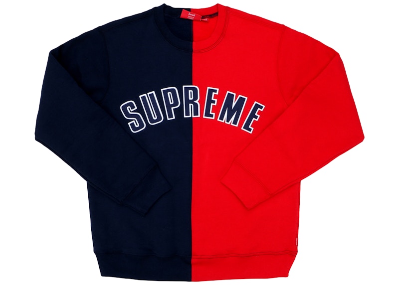 Supreme Split Crewneck Sweatshirt Navy