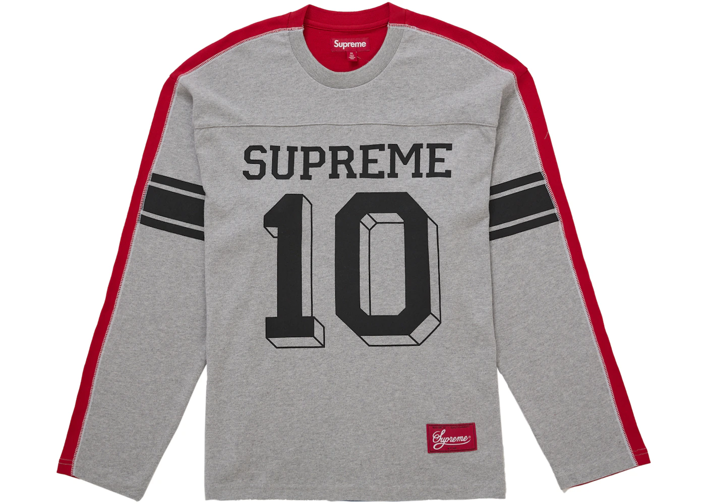 Supreme Split L/S Football Top Grey 男士 - FW25 - TW
