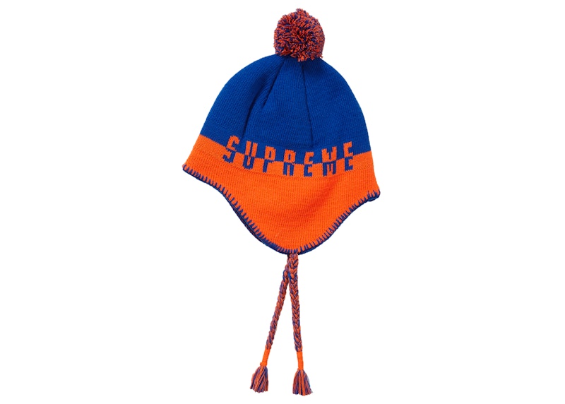 Supreme Split Logo Earflap Beanie Orange - FW19 - CN