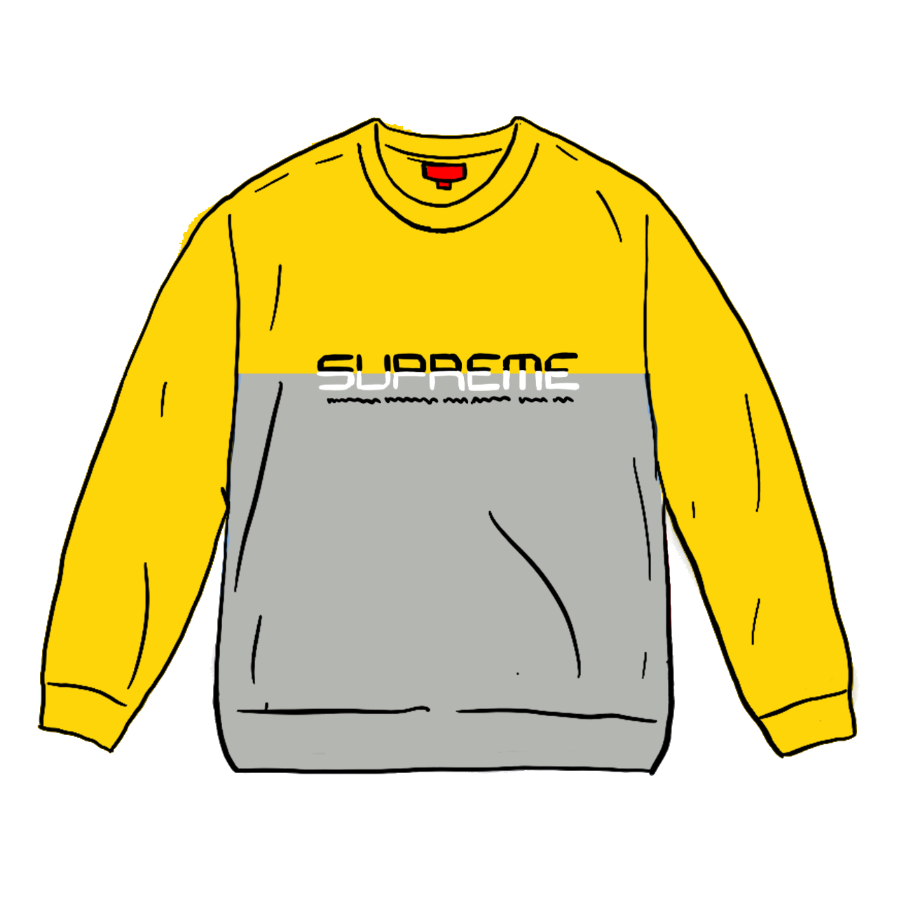 Supreme Split Logo Pullover Yellow