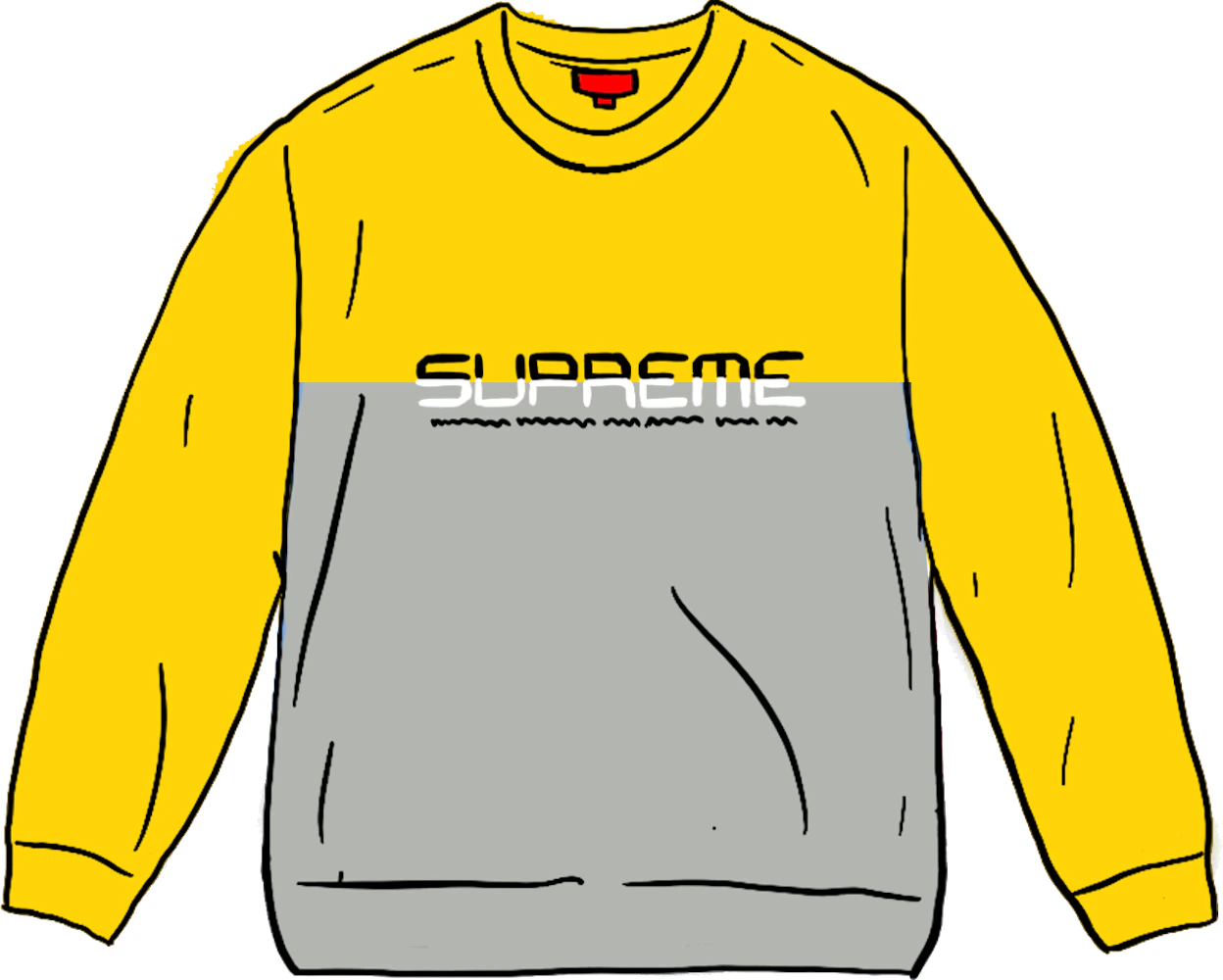 Supreme Half Split Yellow and Blue Sweater