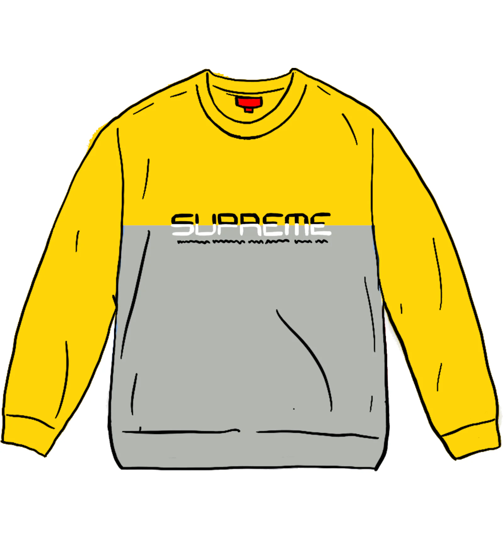 Supreme split crewneck yellow hotsell