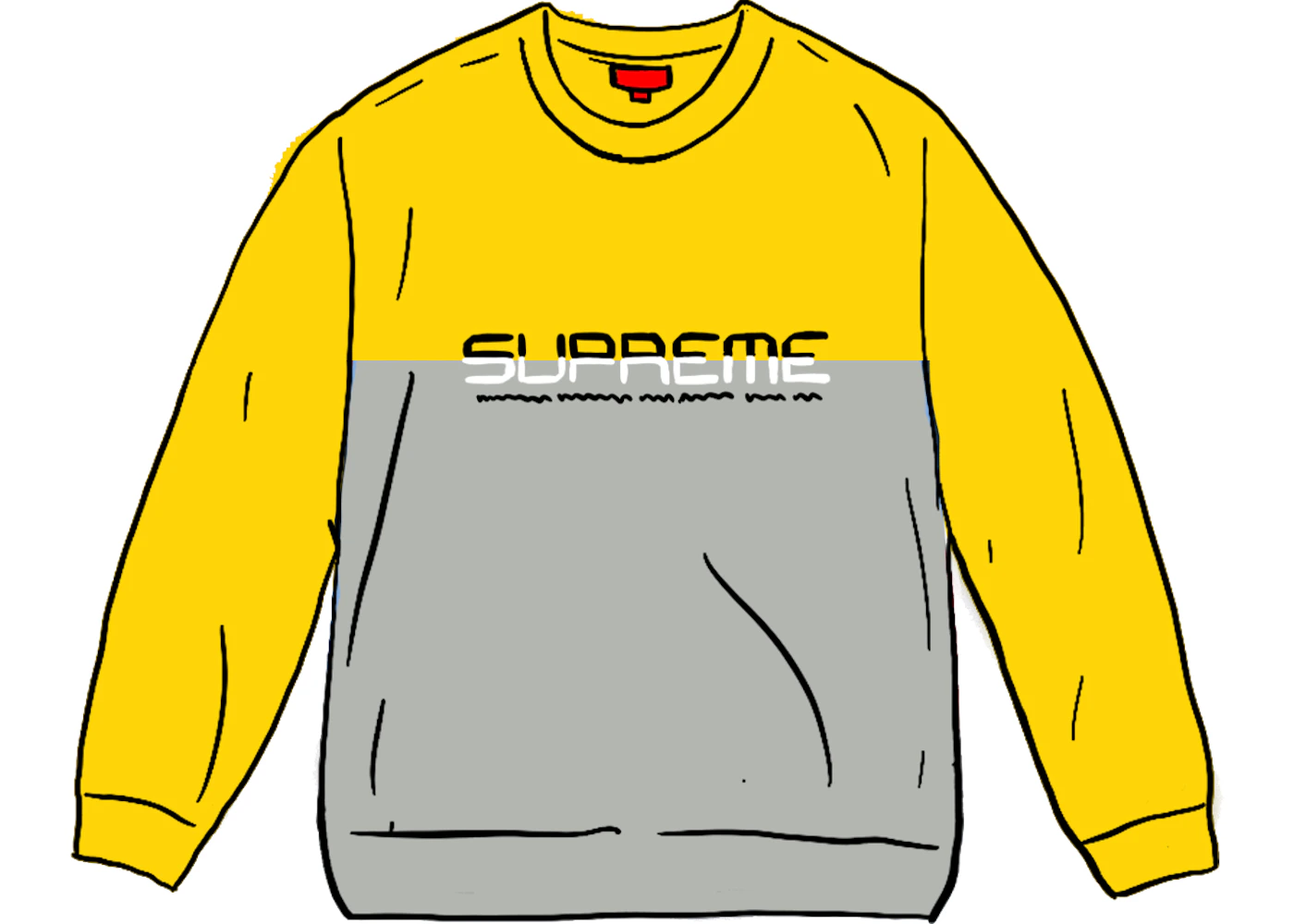 Supreme split crewneck clearance yellow