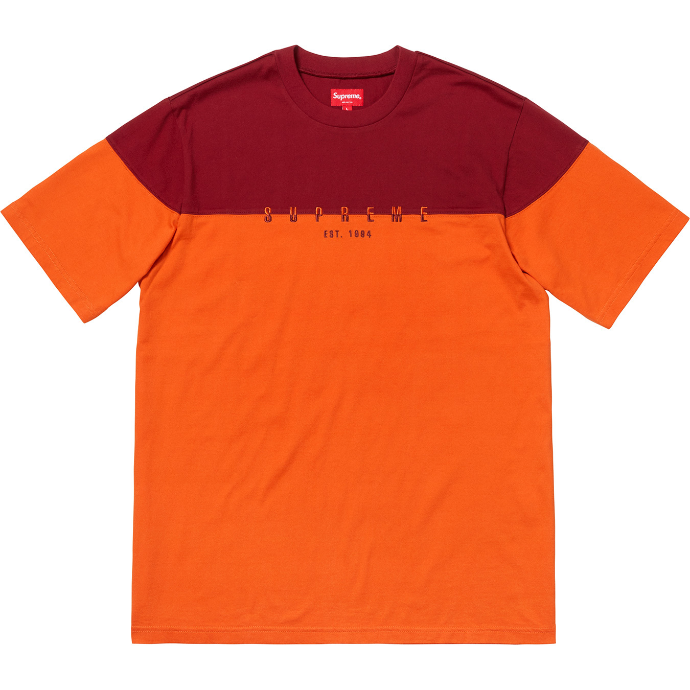 Supreme Split Logo S/S Top Orange メンズ - FW18 - JP