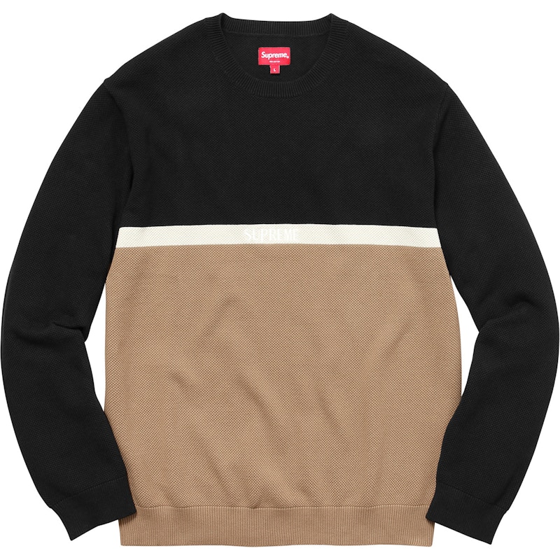 supreme split crewneck sweatshirt brown