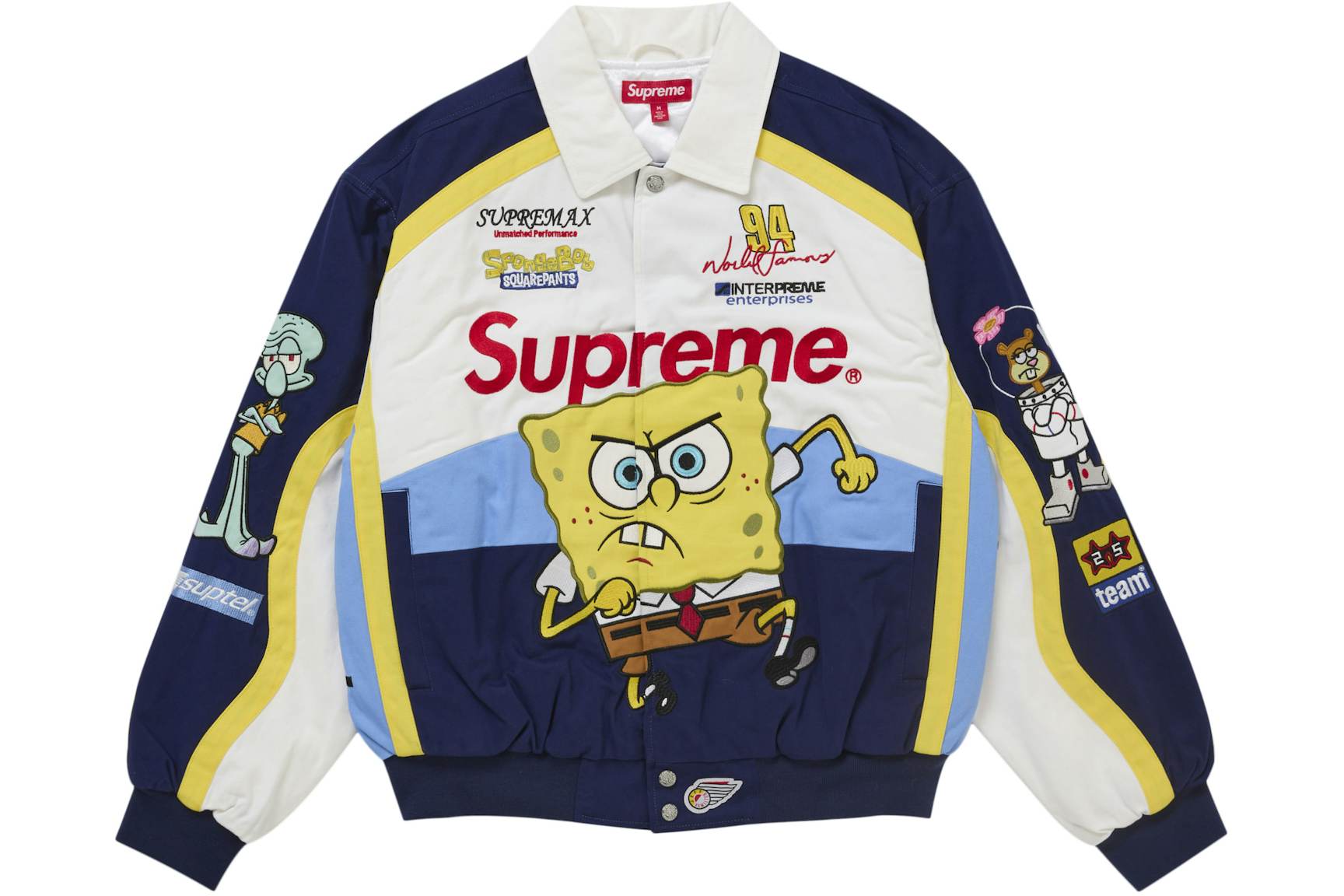 Supreme SpongeBob SquarePants Jeff Hamilton Racing Jacket White Men's ...