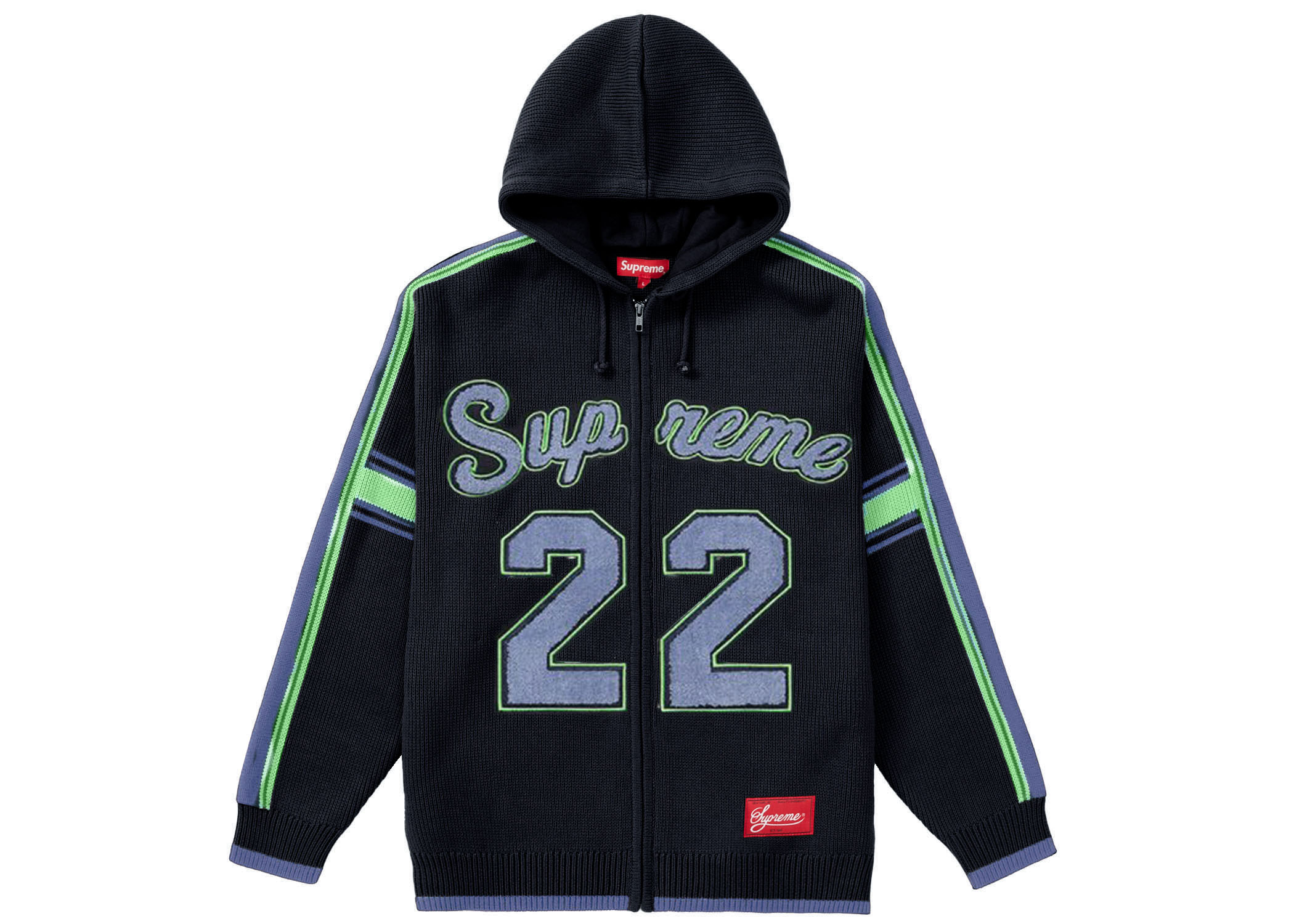 Supreme Sport Zip Up Hooded Sweater Navy Men's - SS22 - US