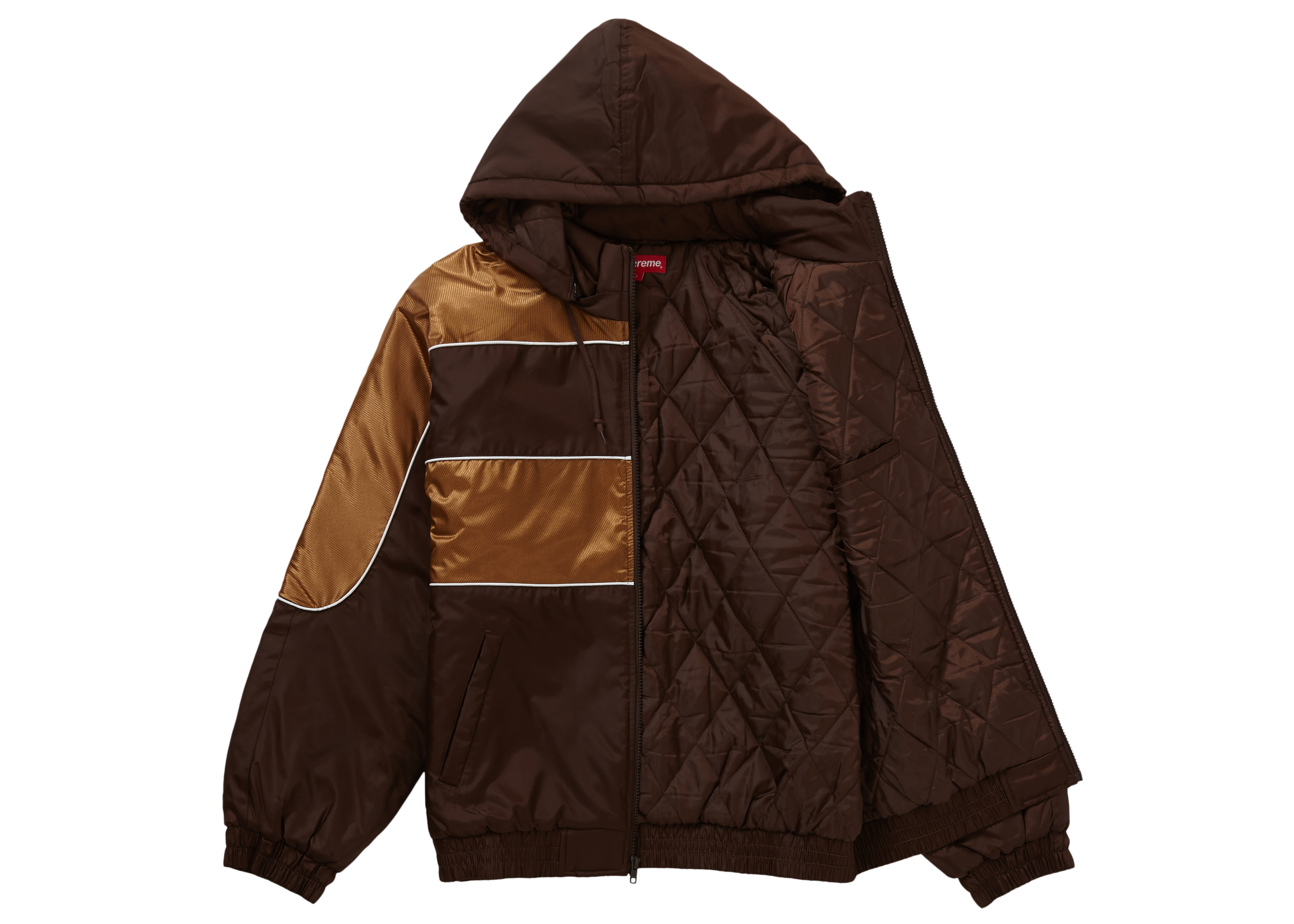 Supreme Sports Piping Puffy Jacket Brown Men's - FW19 - US