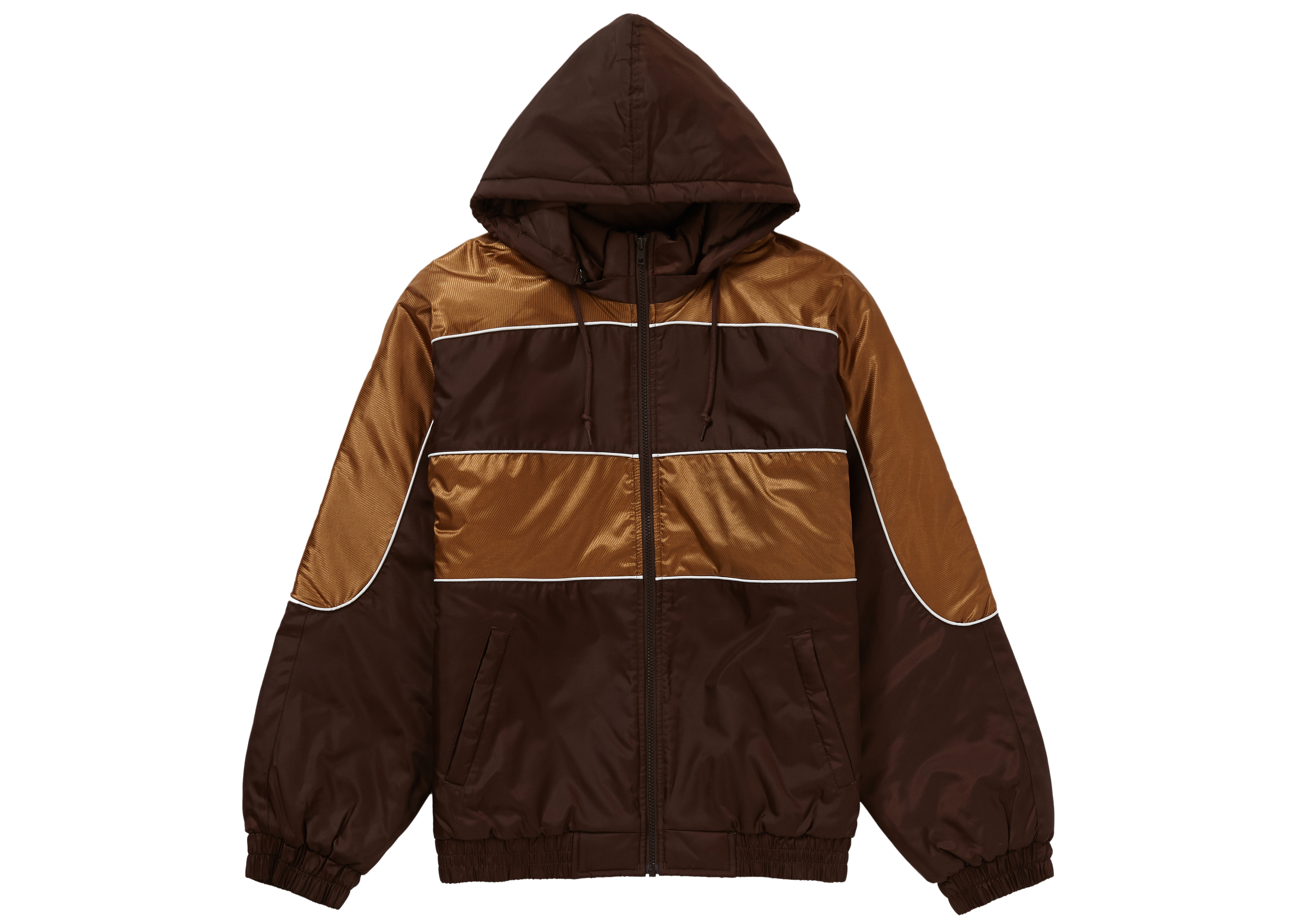 Supreme Sports Piping Puffy Jacket Brown Men's - FW19 - US