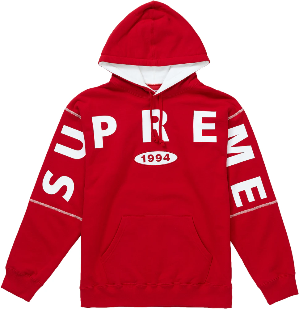 Supreme Spread Logo Hooded Sweatshirt Red