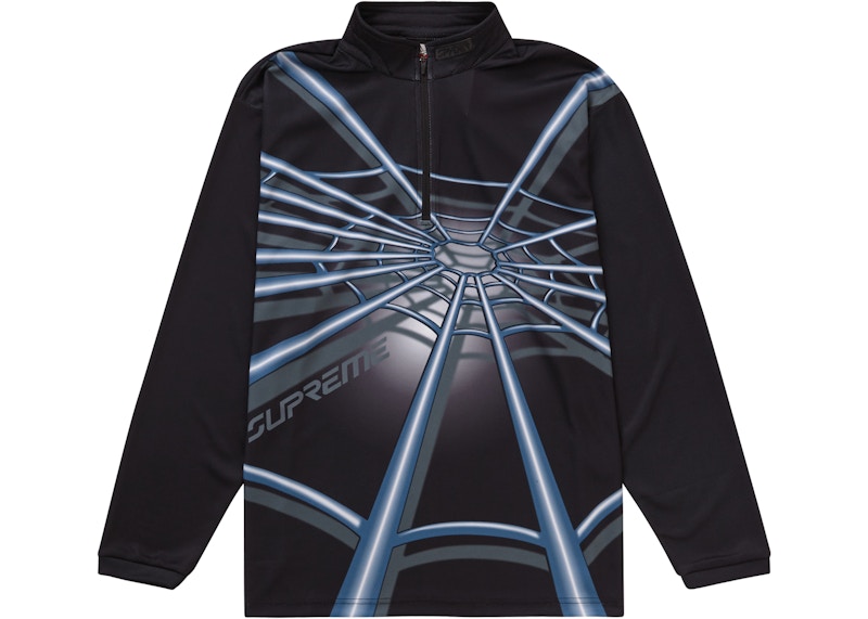 Supreme Spyder Web Half Zip Pullover Black Men's - FW22 - US