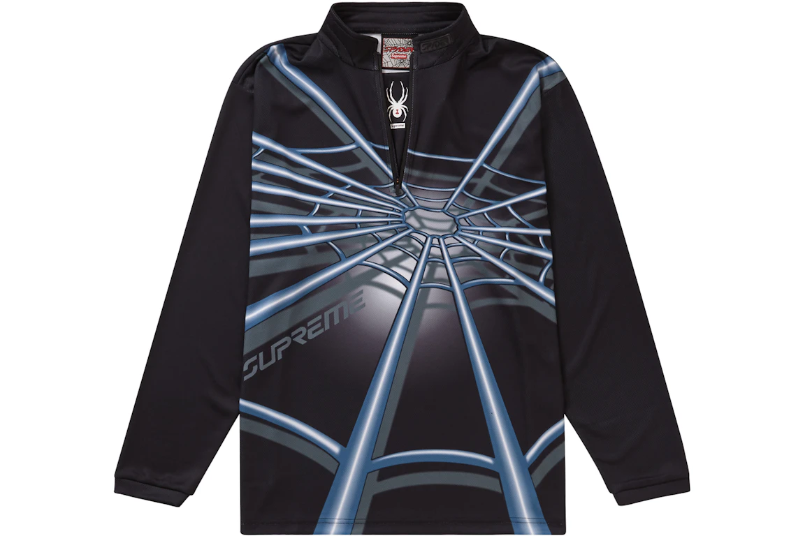 Supreme Spyder Web Half Zip Pullover Black
