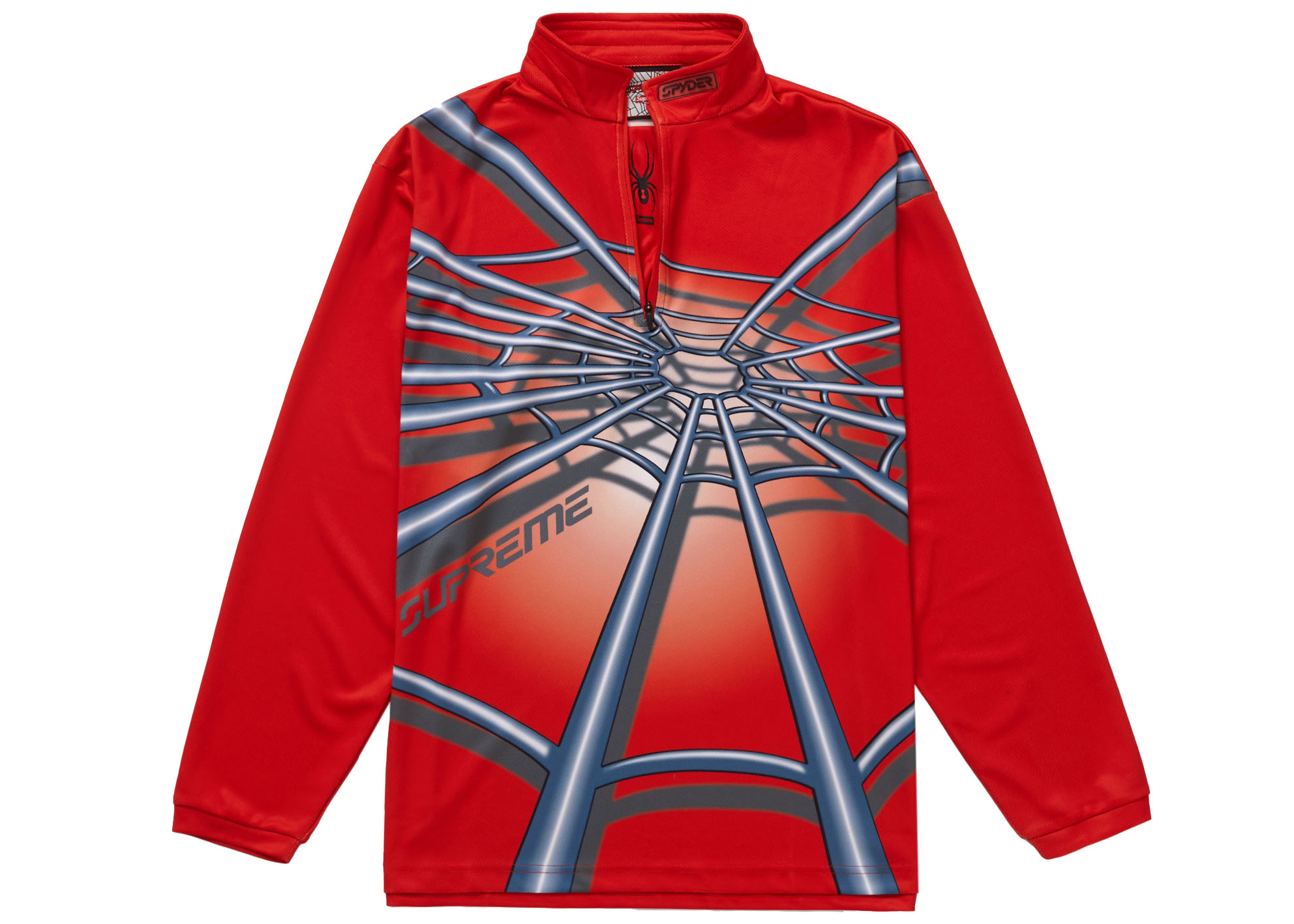 Supreme Spyder Web Half Zip Pullover Red Men's   FW   US