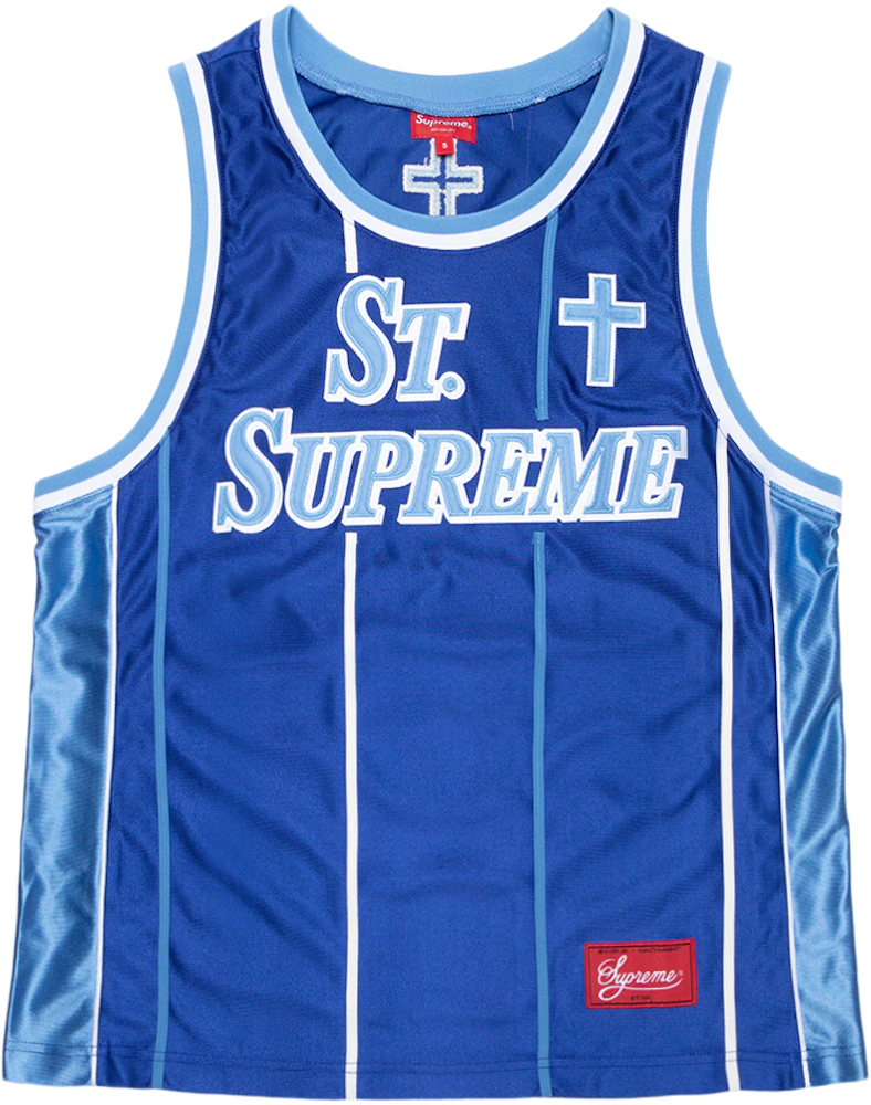Nike Supreme Mens White Blue West 33 Basketball NBA Reversible Jersey Size  Large