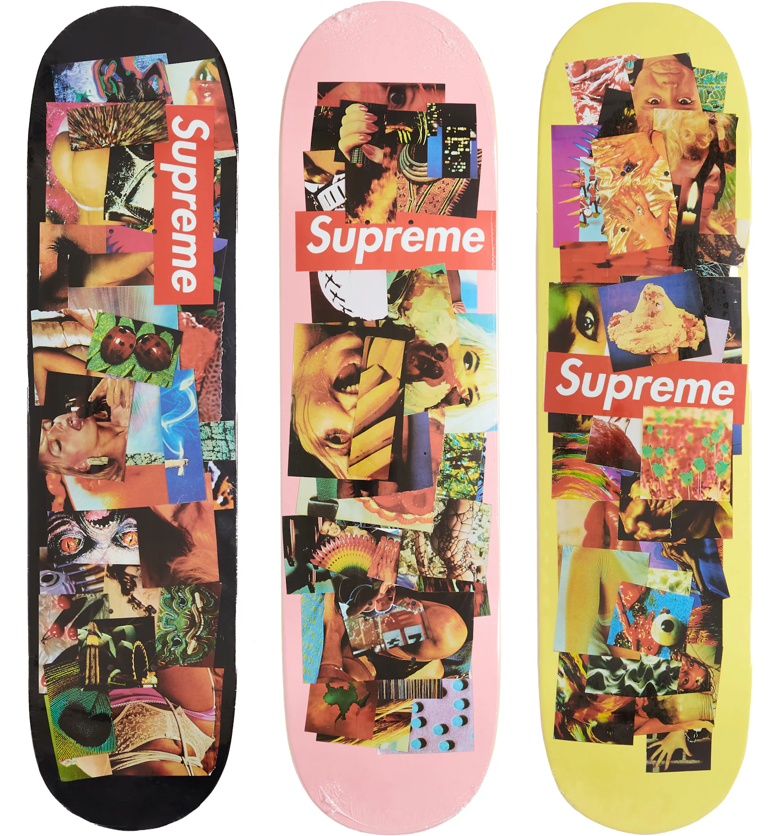 Supreme Stack Skateboard Deck Set Pink/Black/Yellow - FW21 - US
