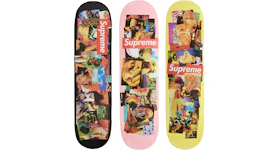 Supreme Stack Skateboard Deck Set Pink/Black/Yellow
