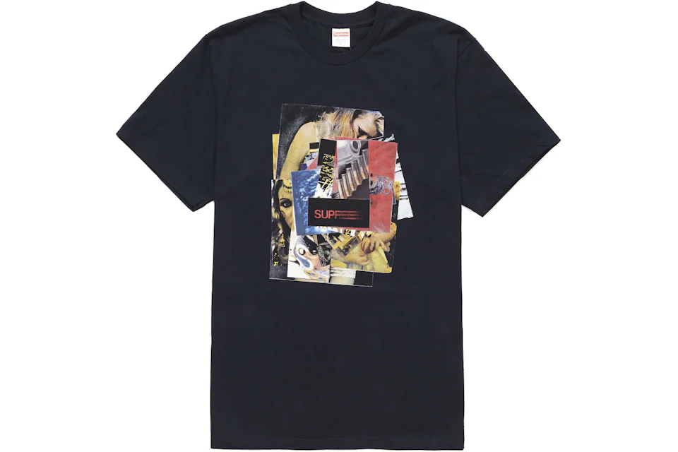 Supreme Stack Tee Navy Men's - FW21 - US
