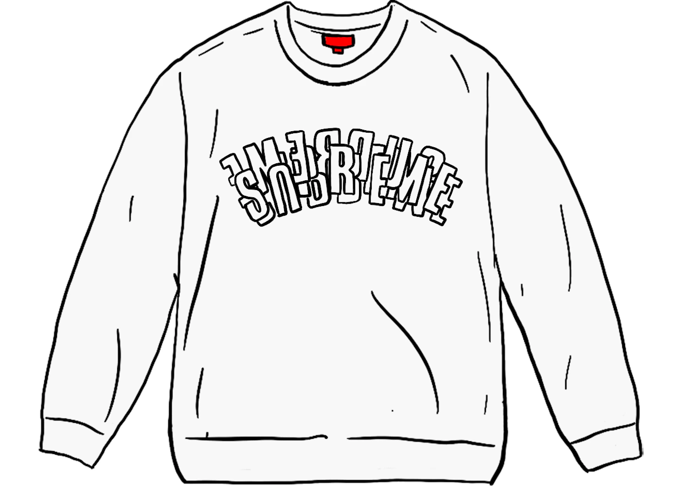 Supreme Stacked Crewneck White Men's - SS21 - US Supreme Stacked Crewneck White Men's - SS21 - US