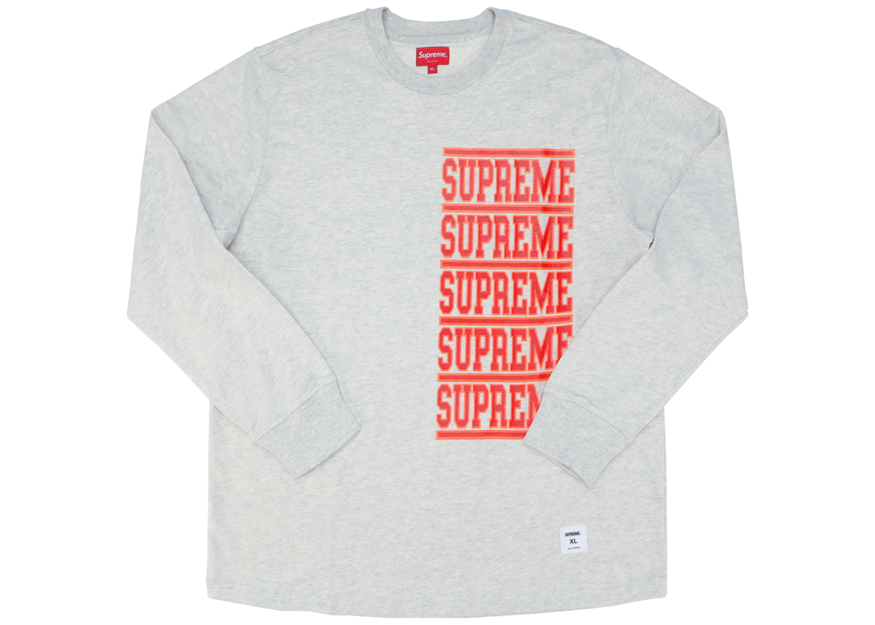 Supreme Stacked L/S Top Ash Grey メンズ - SS18 - JP