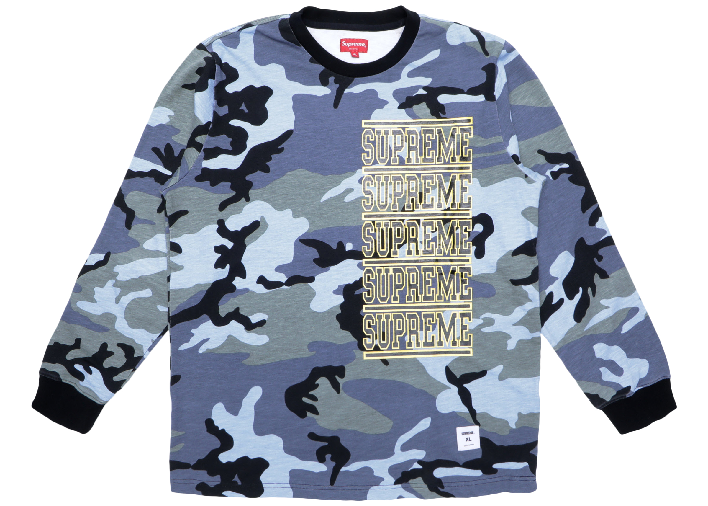 Supreme Stacked L/S Top Blue Camo - SS18 メンズ - JP