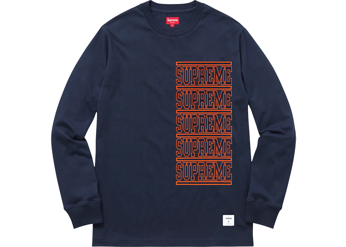 Supreme Stacked L/S Top Navy Men's - SS18 - US