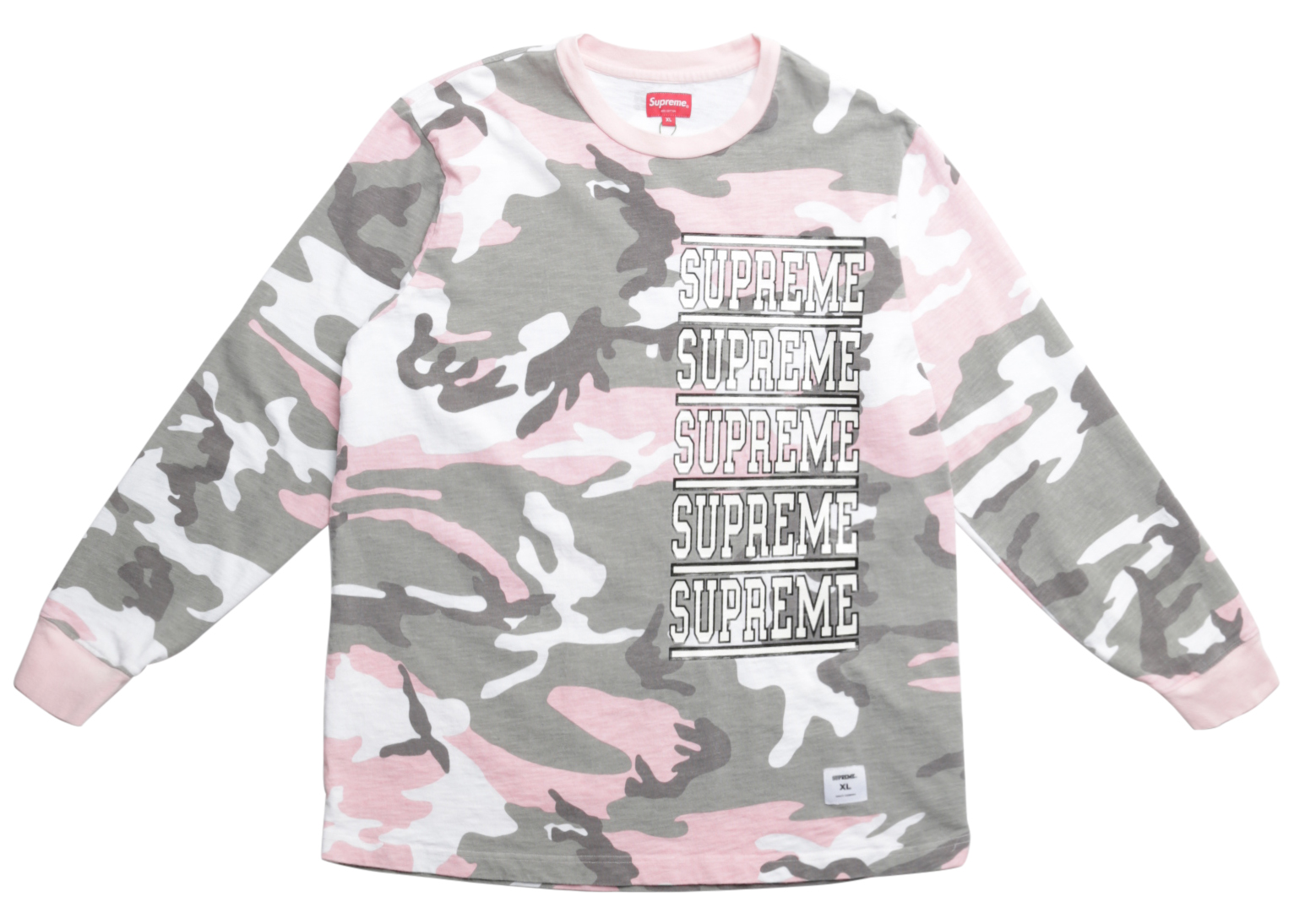 Supreme Stacked L/S Top Pink Camo