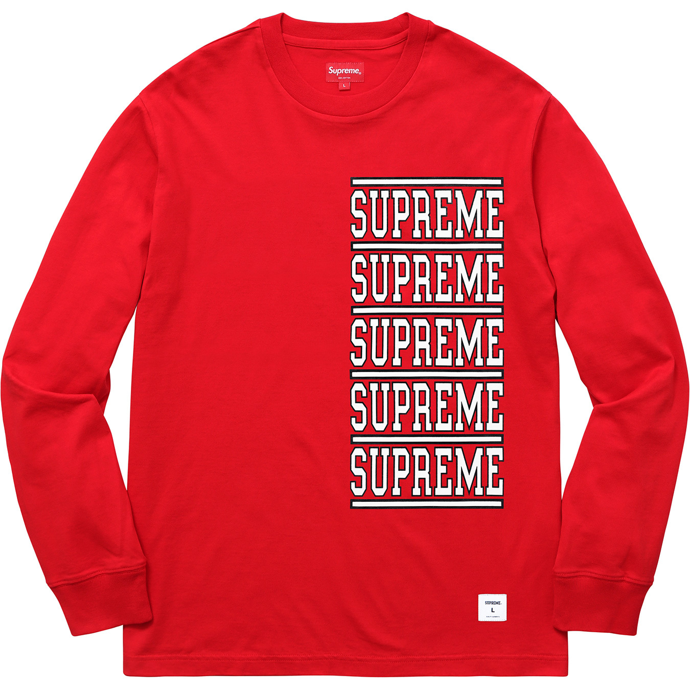 Supreme Stacked L/S Top Red Men's - SS18 - US