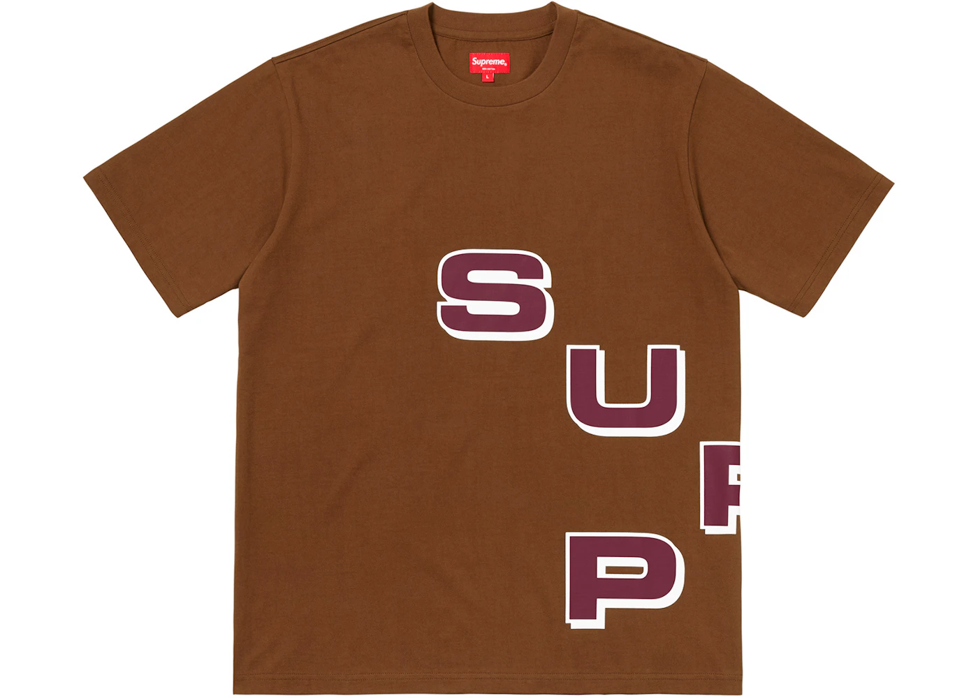 Supreme Stagger Tee Brown Men's FW18 US