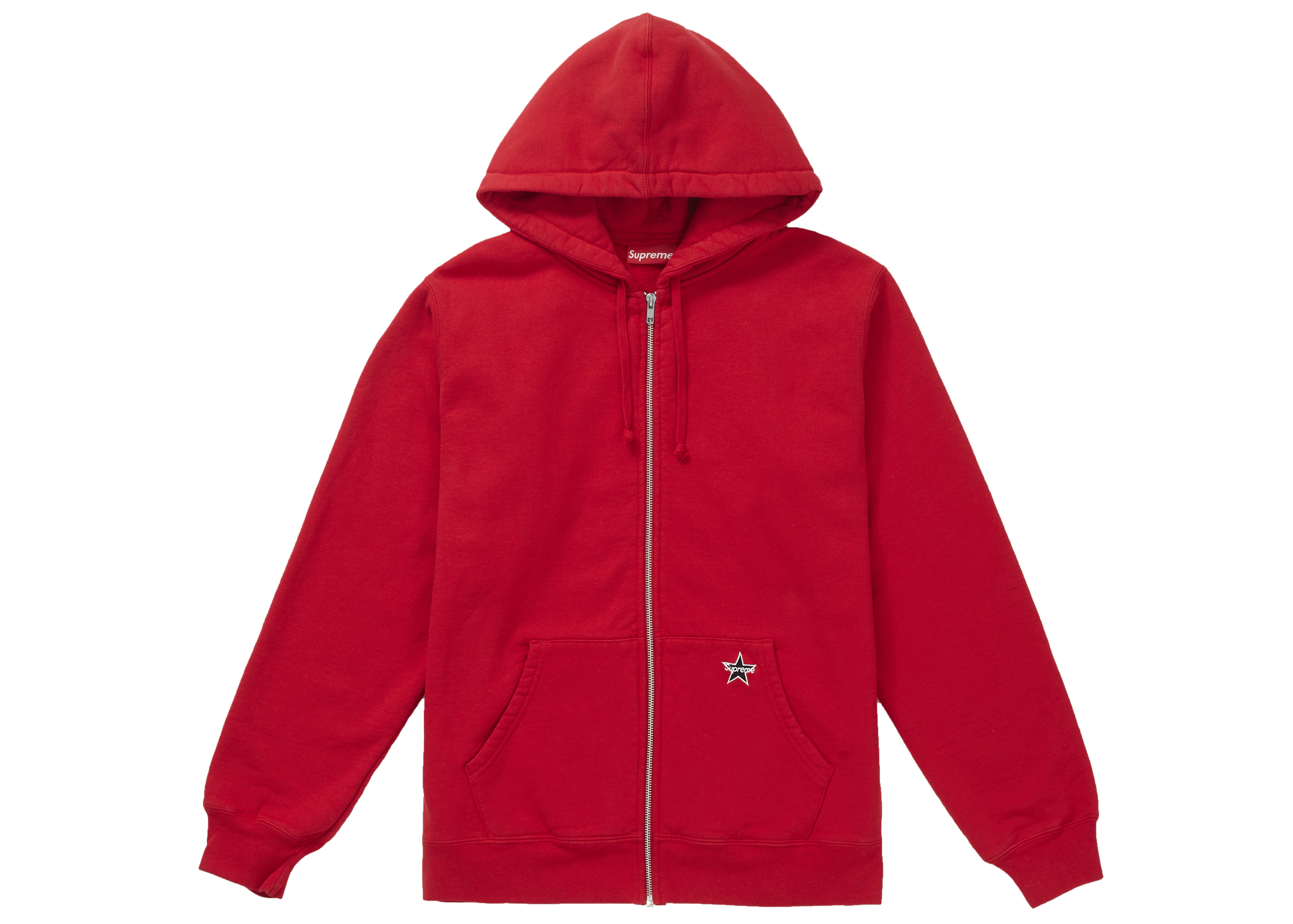 Supreme Star Zip Up Sweatshirt Red - SS19