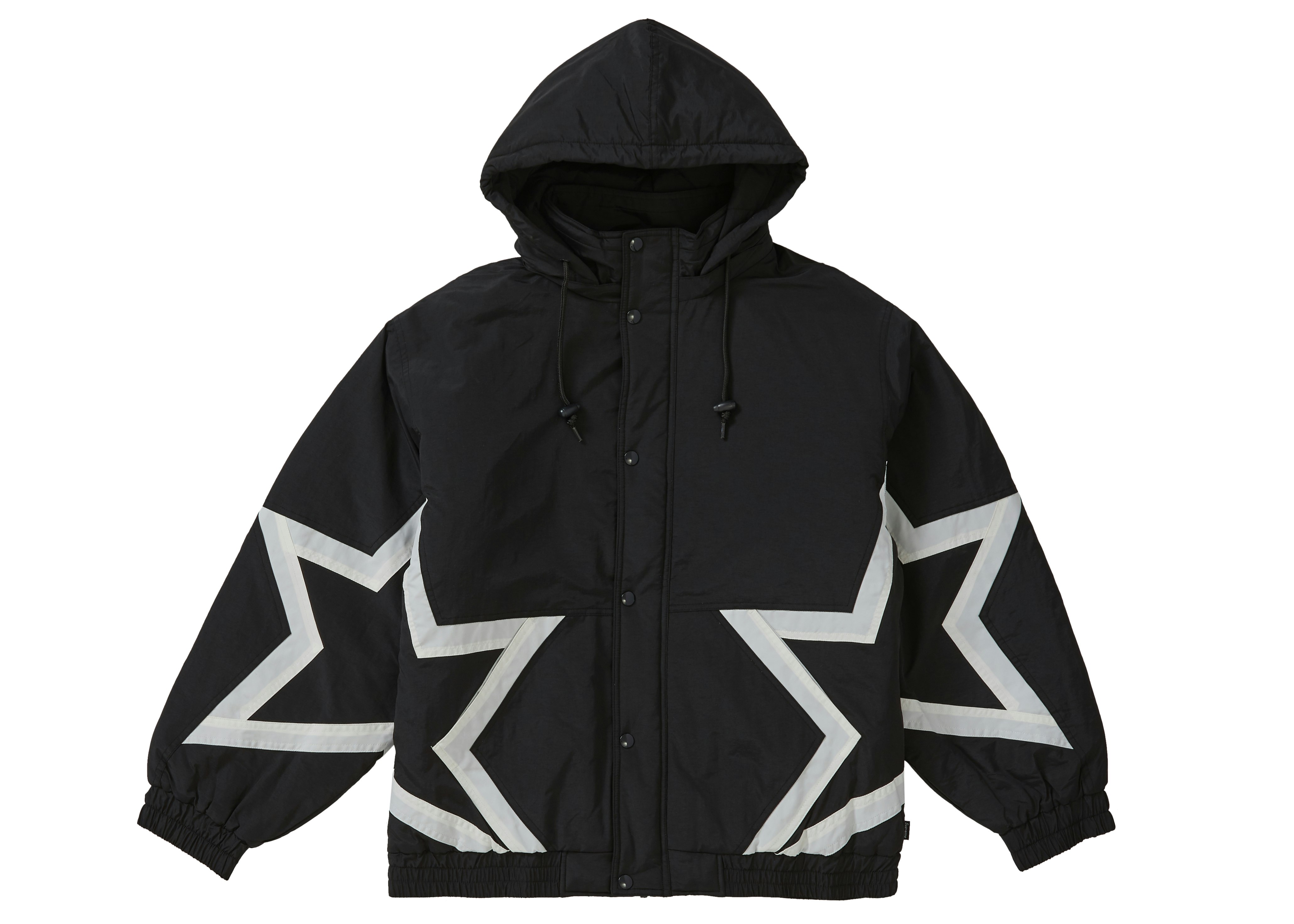 Supreme Stars Puffy Jacket Black - SS19