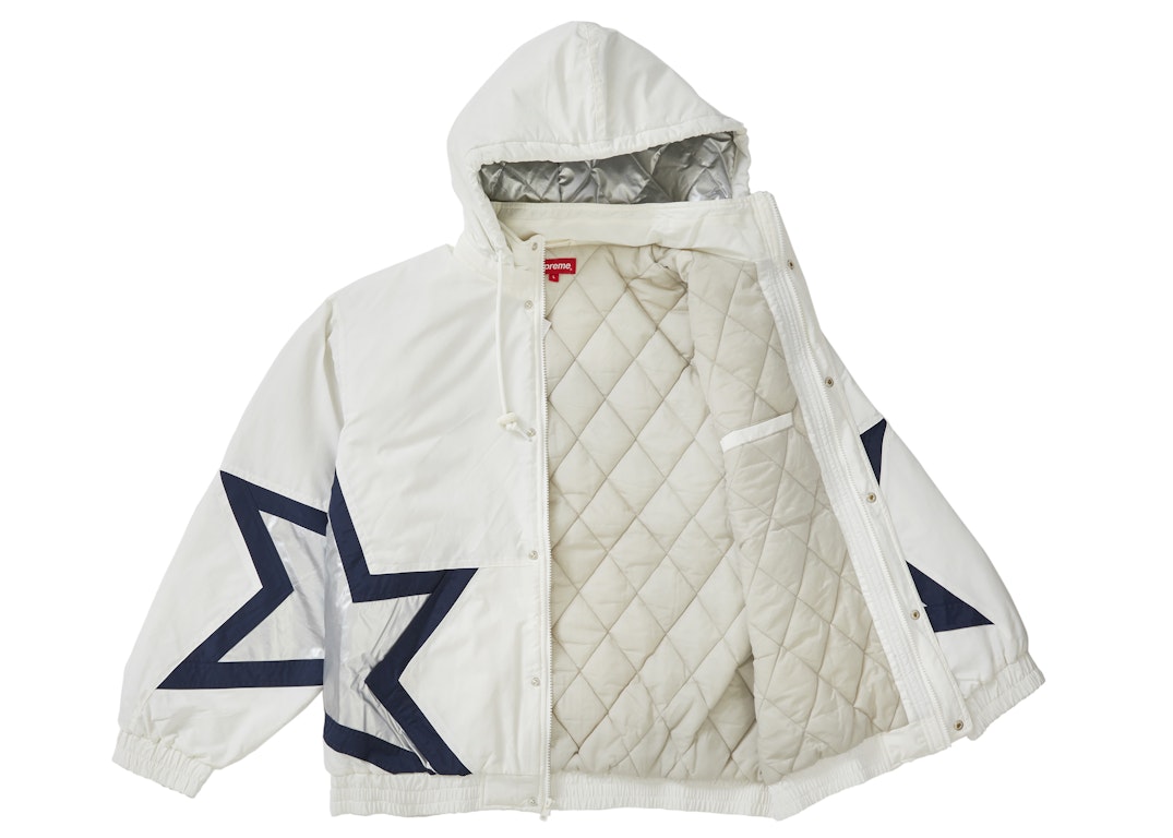 Pre-owned Supreme Stars Puffy Jacket White