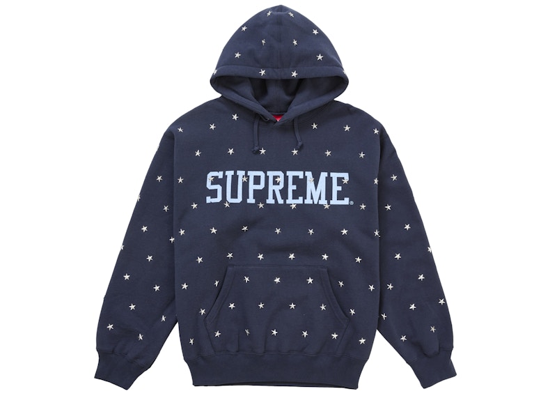 トップス SUPREME Stars Studded Hooded Sweatshirt Supreme Stars Studded Hooded Sweatshirt Navy Men's - FW25 - US