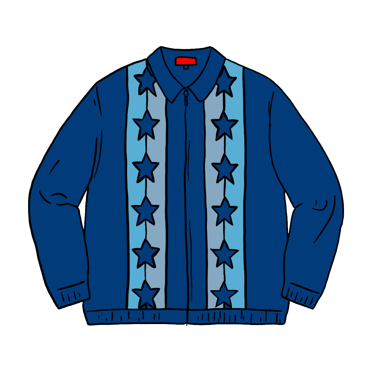 Supreme Stars Zip Up Sweater Polo Blue メンズ - SS20 - JP