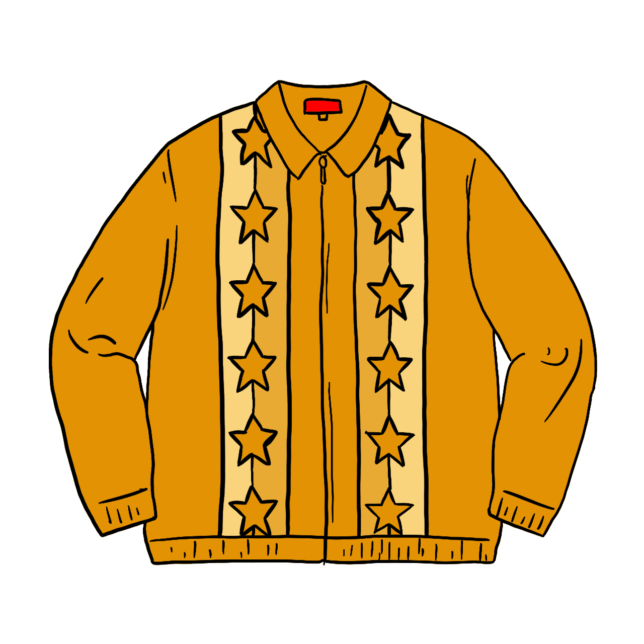 Supreme Stars Zip Up Sweater Polo Black Men's - SS20 - US