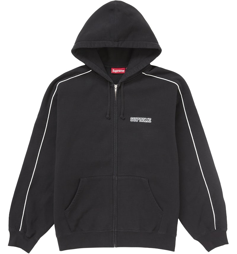 Supreme State Zip Up Hooded Sweatshirt Black Men's FW24 US