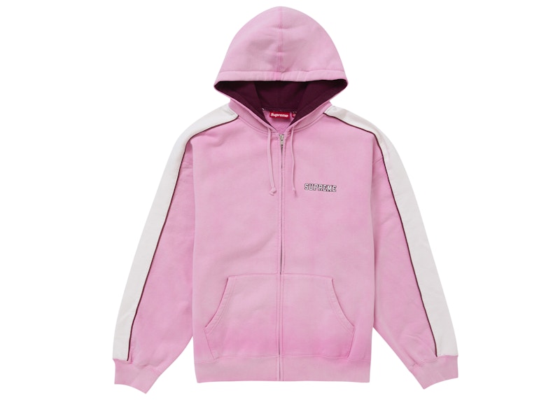 Supreme State Zip Up Hooded Sweatshirt Pink Men's - FW24 - US