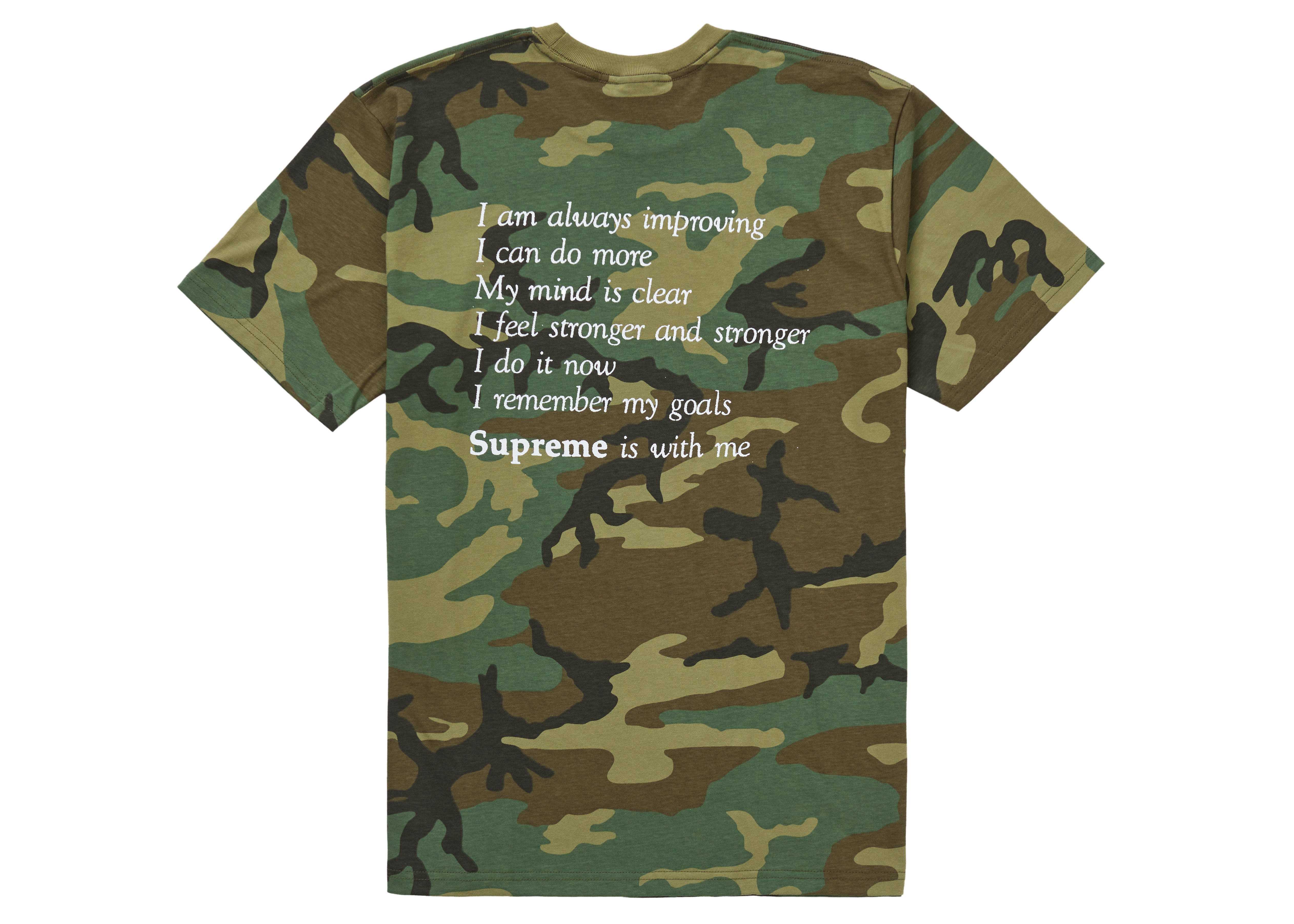 Supreme Stay Positive Tee Woodland Camo Men's - FW20 - GB