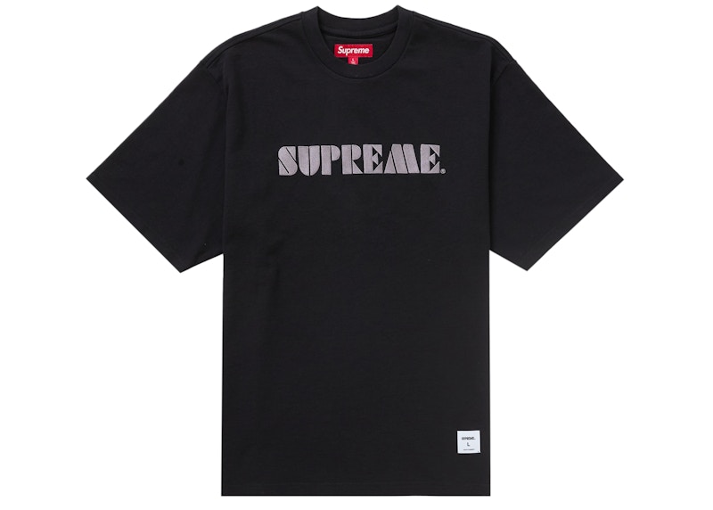 Supreme Stencil Embroidered S/S Top Black