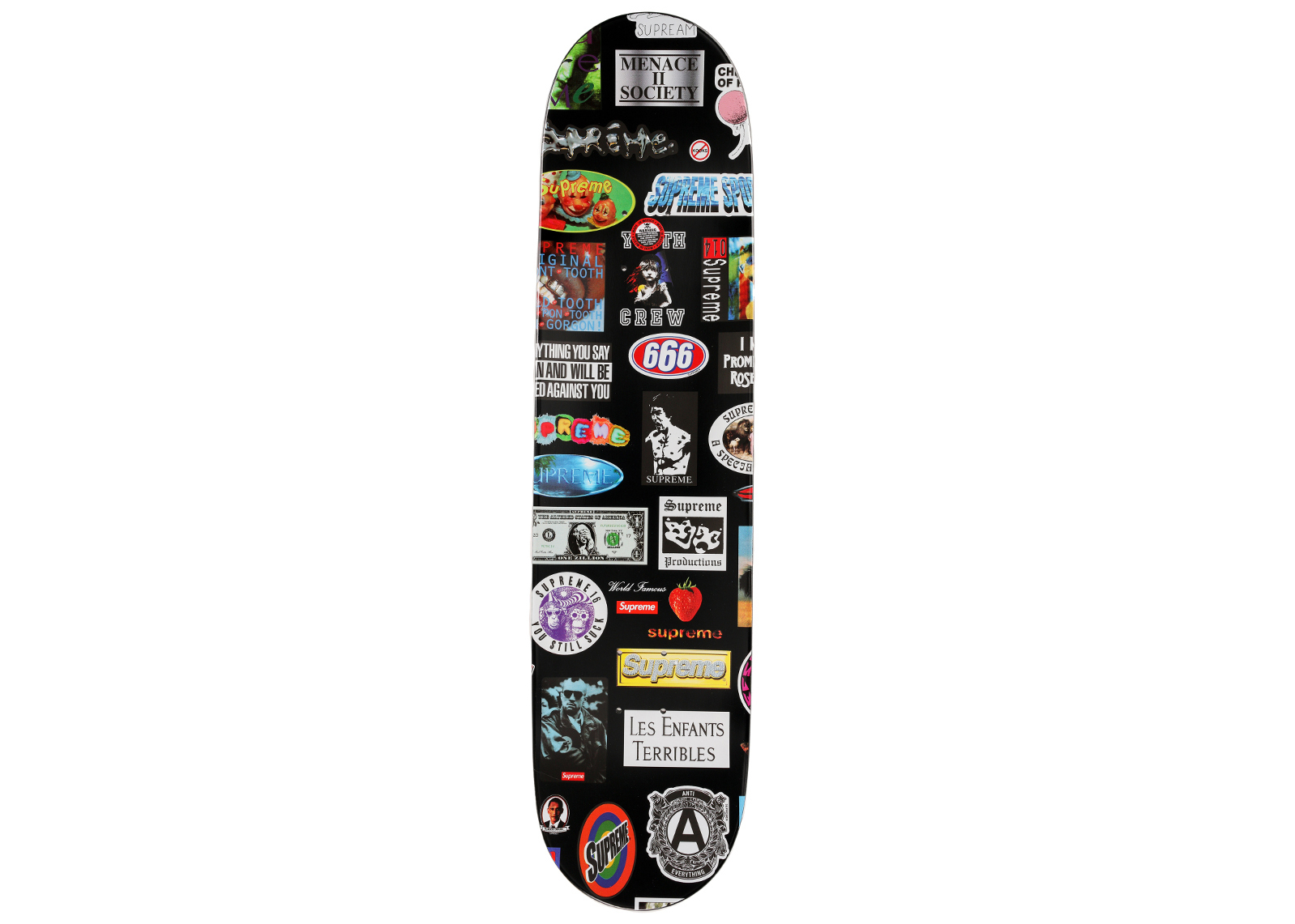 Supreme Stickers Skateboard Deck Black