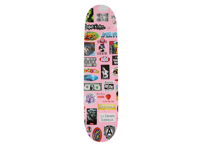 Supreme Stickers Skateboard Deck Pink - SS21 - US