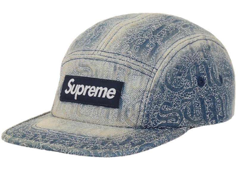 Supreme Stitched Old English Denim Camp Cap Blue Denim - SS26 - JP