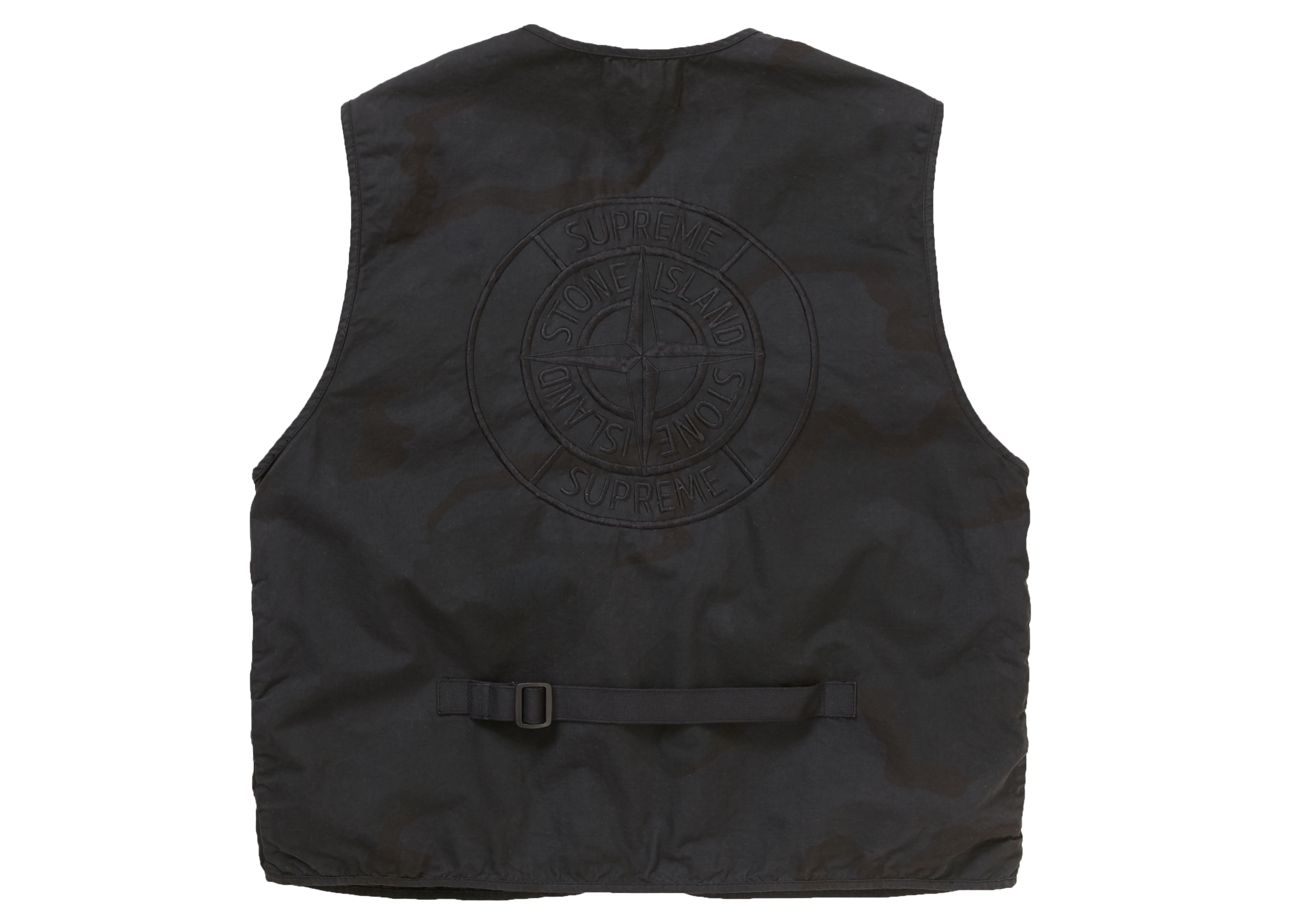 Supreme Stone Island Camo Cargo Vest Black Camo