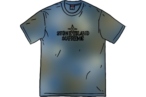 Supreme Stone Island Embroidered Logo S/S Top Dark Blue Men's