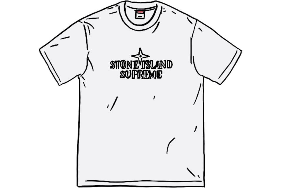 Supreme Stone Island Embroidered Logo S/S Top White Men's - FW20 - US
