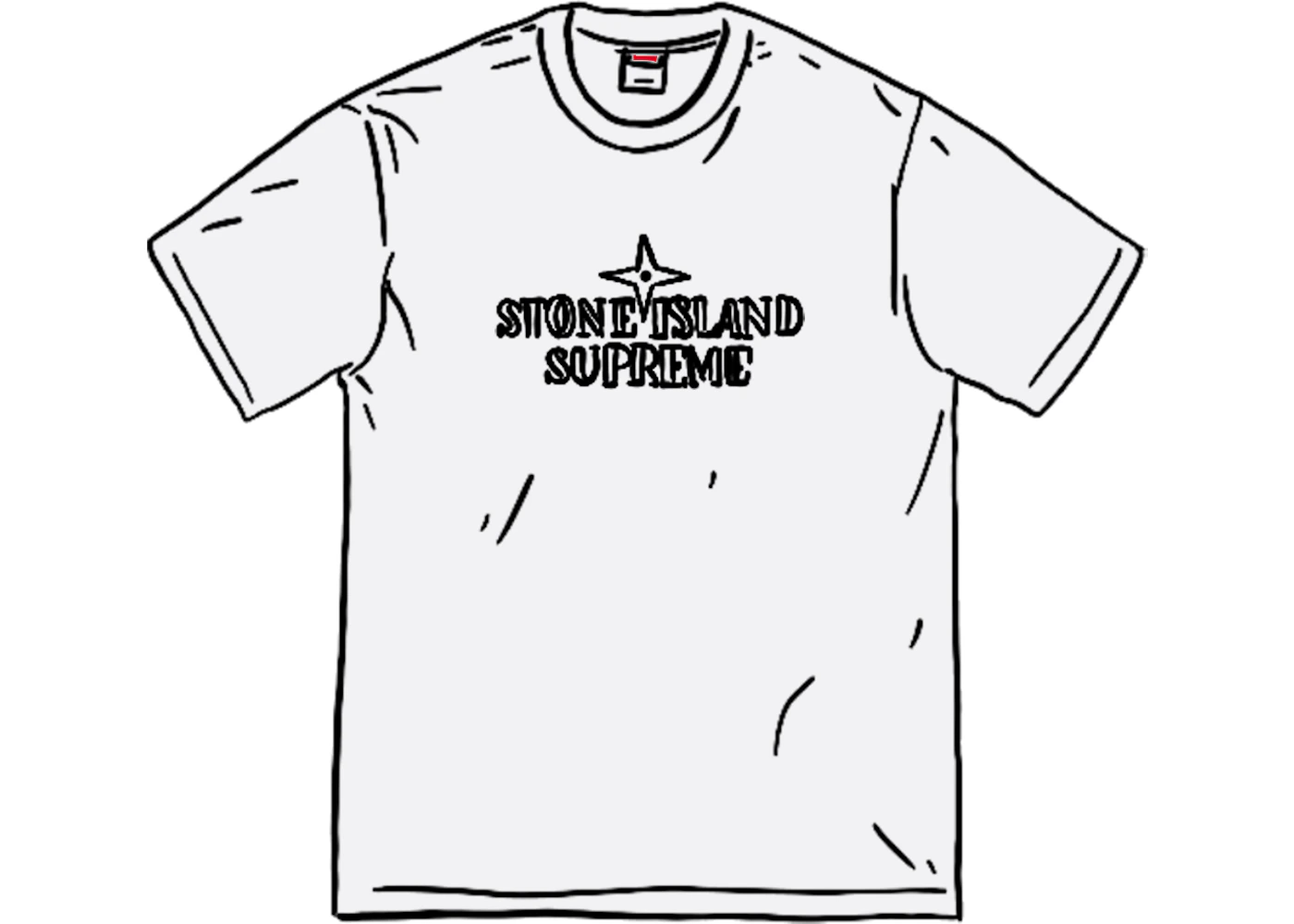 Supreme Stone Island Embroidered Logo S/S Top White
