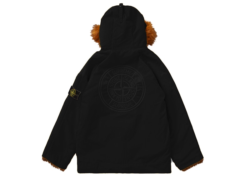 Stone island coat fur on sale hood