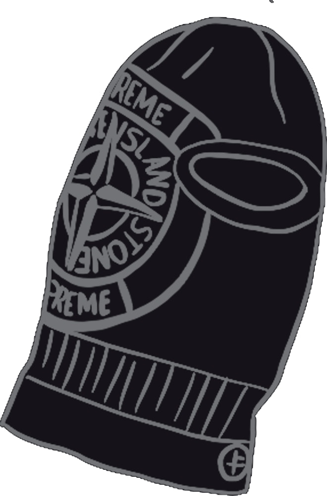 Supreme Stone Island Glow Knit Balaclava Black Fw20 - supreme x stone island riot mask roblox